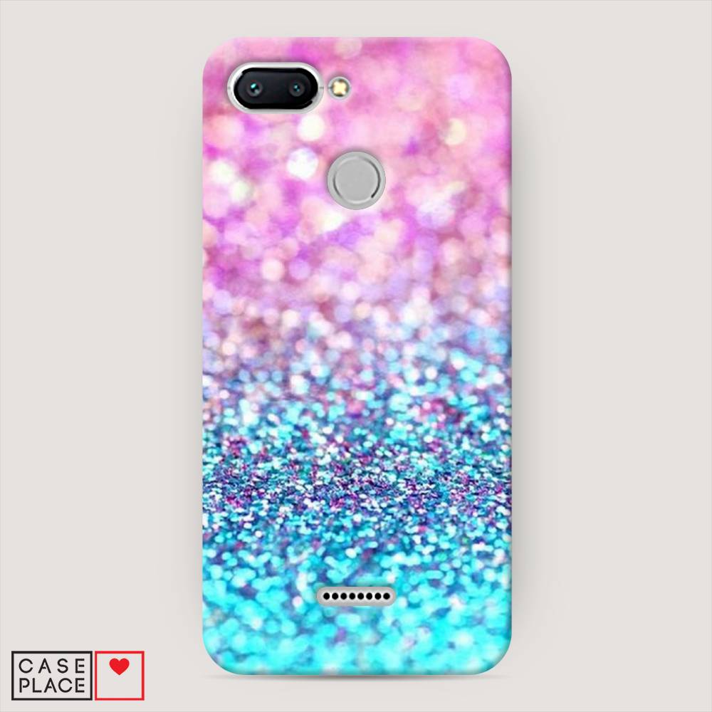 

Пластиковый чехол "Розово-голубые глиттеры рисунок" на Xiaomi Redmi 6