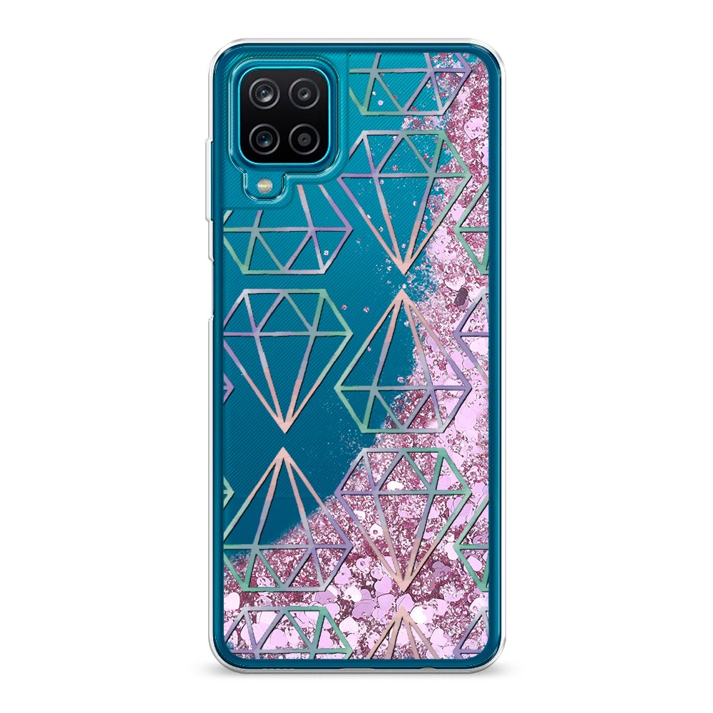 

Жидкий чехол с блестками "Бриллианты голографика" на Samsung Galaxy A12