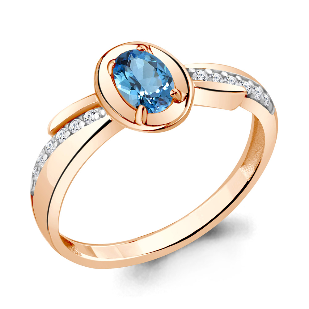 

Кольцо из серебра с топазом р. , Aquamarine 6942605А_925_з, 6942605А_925_з