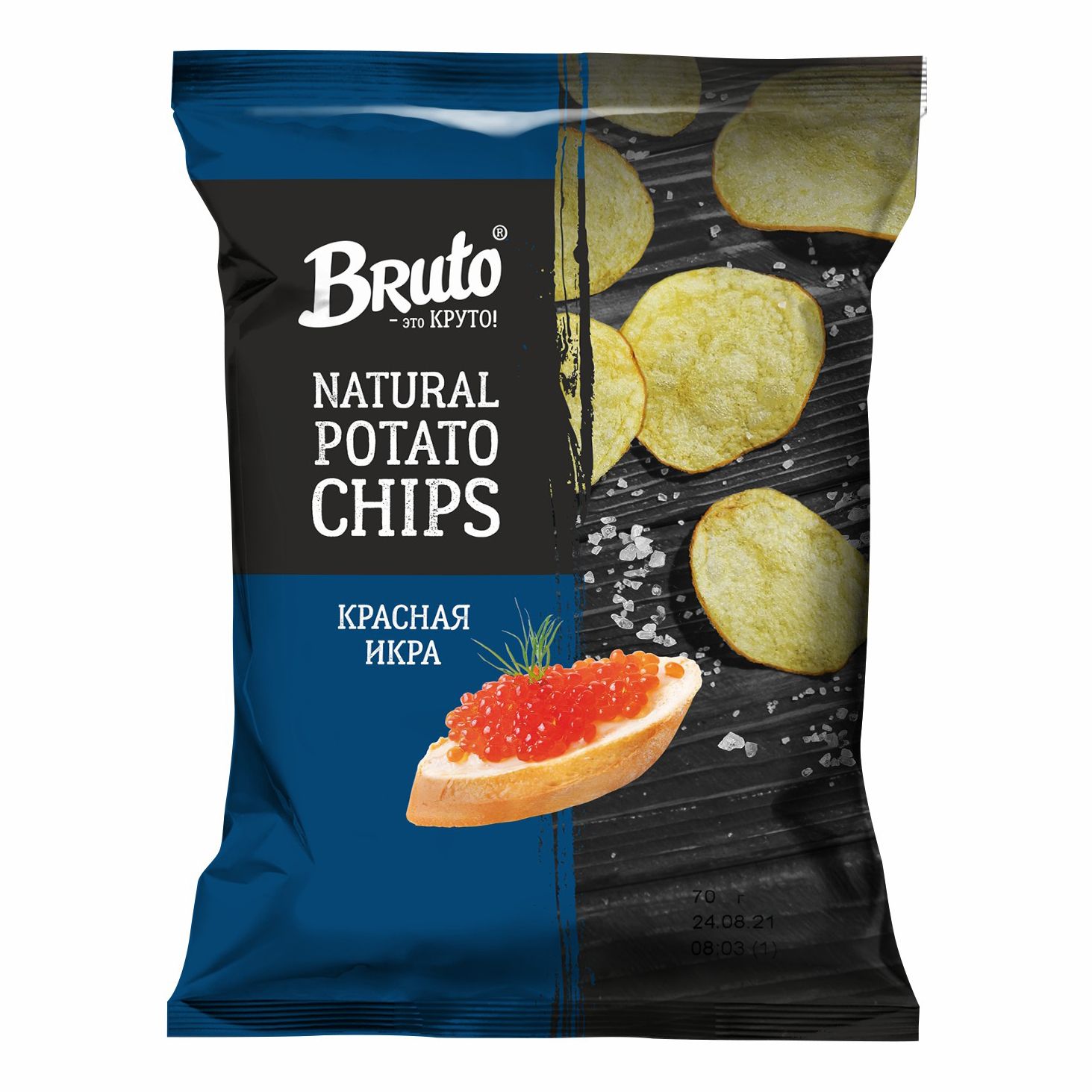 Чипсы картофельные Bruto snacks красная икра 120 г