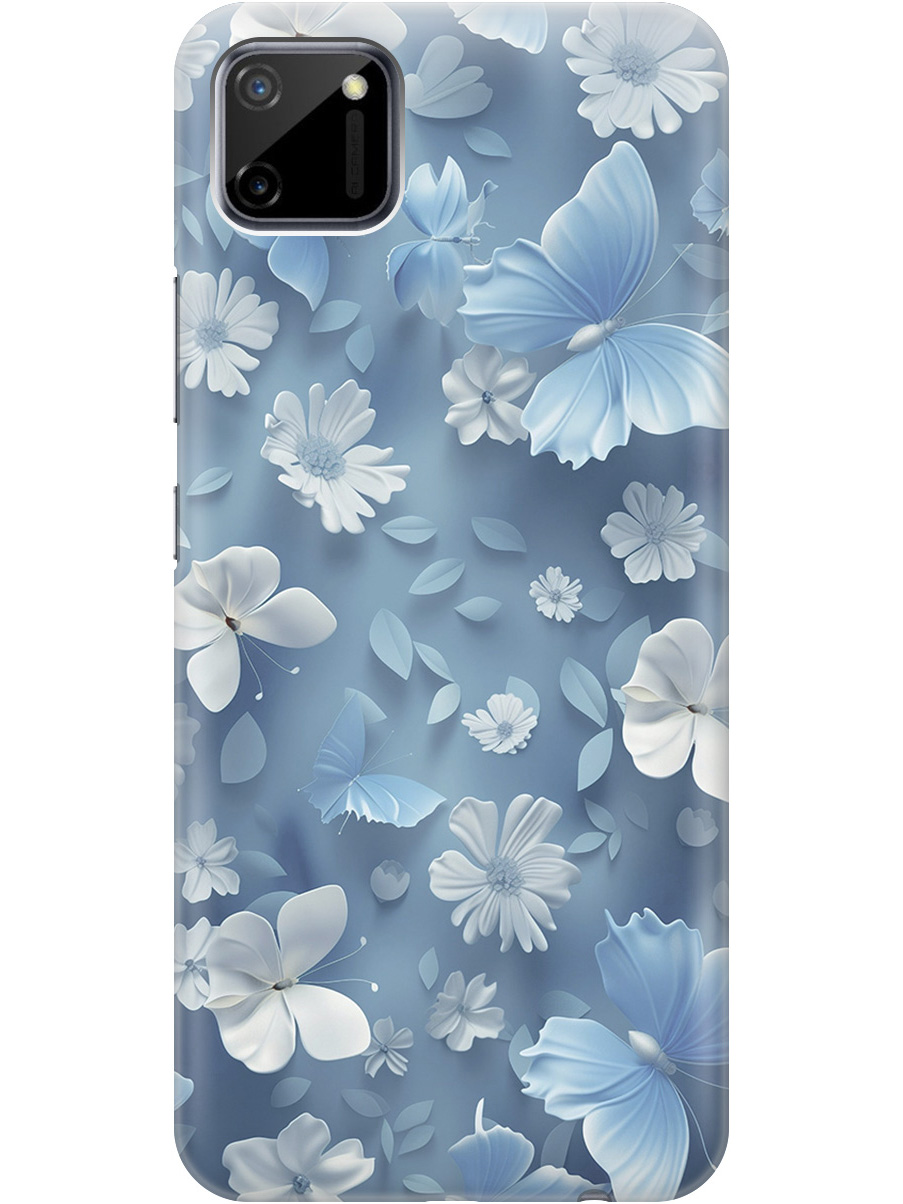 

Силиконовый чехол на Realme C11 с принтом "Голубые бабочки", Прозрачный;белый;голубой, 726149710
