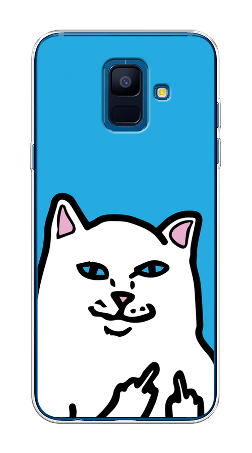 

Чехол Awog на Samsung Galaxy A6 "Кот жесть", Белый;голубой;черный, 25950-9