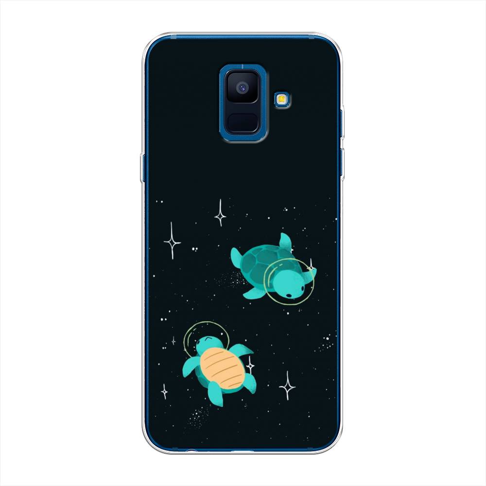 

Чехол Awog на Samsung Galaxy A6 "Черепашки космонавты", Черный;синий, 25950-4