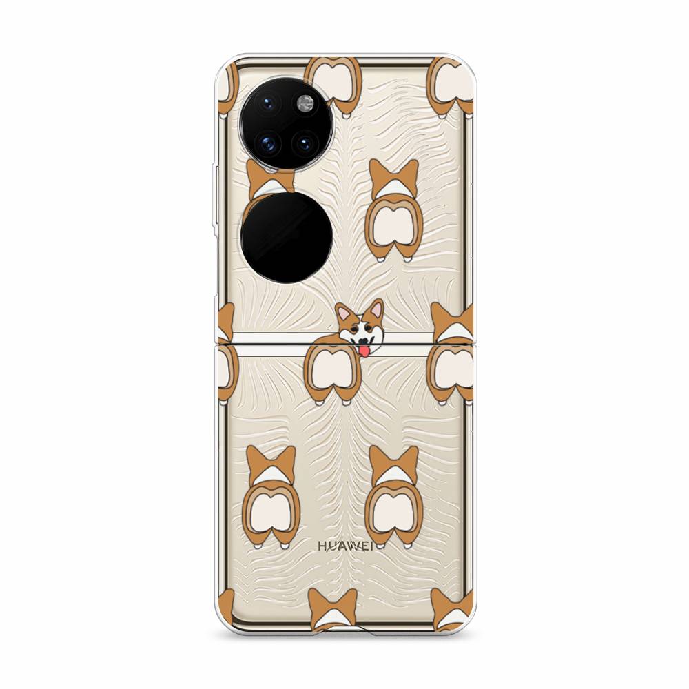 фото Чехол awog "милый корги фон" для huawei p50 pocket