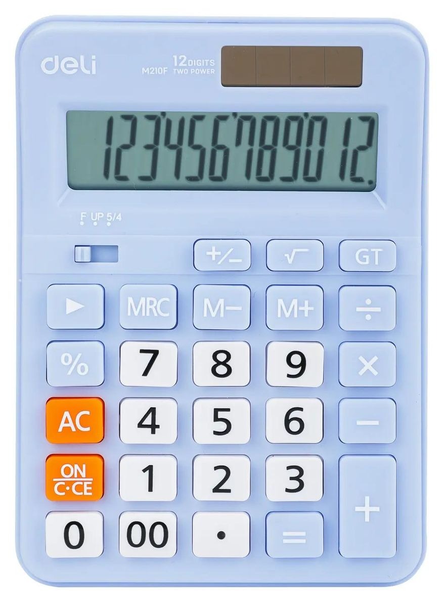 

Калькулятор Deli EM210FBLUE, 12-разрядный, синий