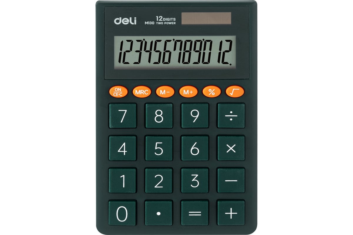 

Калькулятор Deli EM130GREEN, 12-разрядный, зеленый