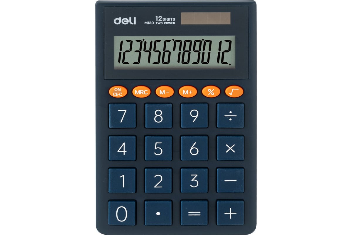

Калькулятор Deli EM130BLUE, 12-разрядный, синий