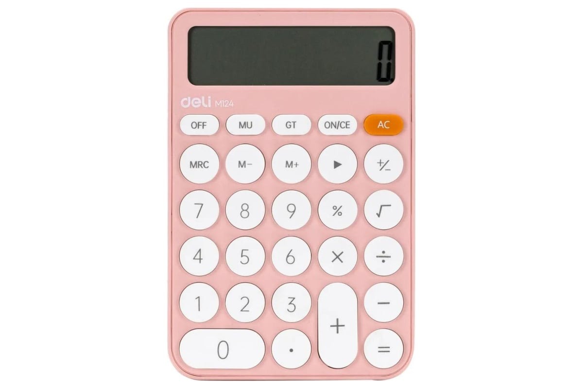 

Калькулятор Deli EM124PINK, 12-разрядный, розовый