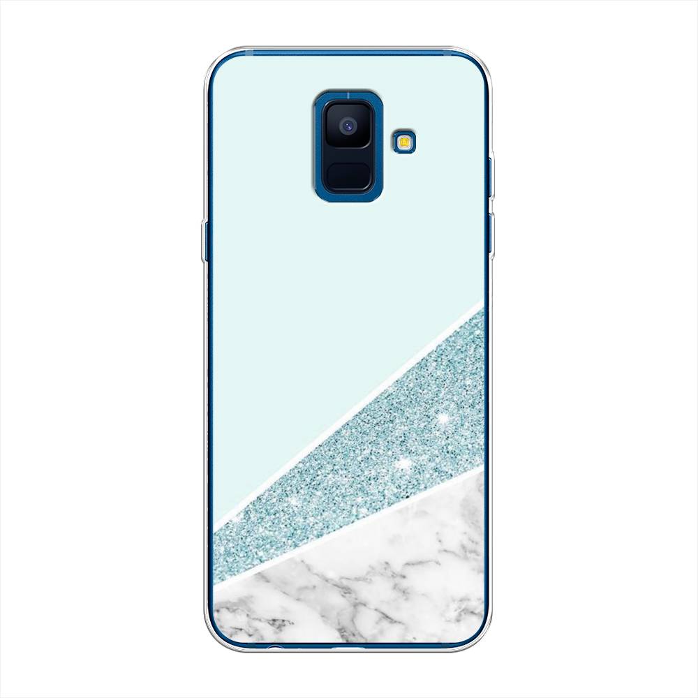 

Чехол Awog на Samsung Galaxy A6 "Мрамор с голубыми блестками", Голубой;белый, 25950-3