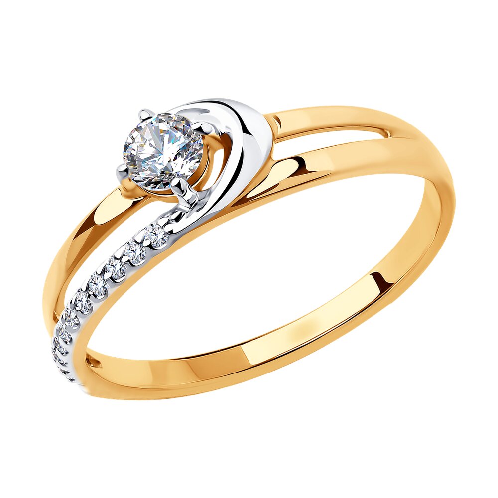 

Кольцо из золота р. 19 Diamant 51-110-00807-1, фианит, 51-110-00807-1