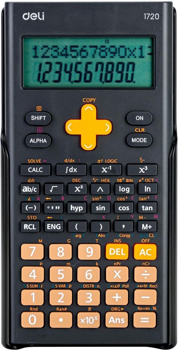 

Калькулятор Deli E1720-black, 10+2-разрядный, черный