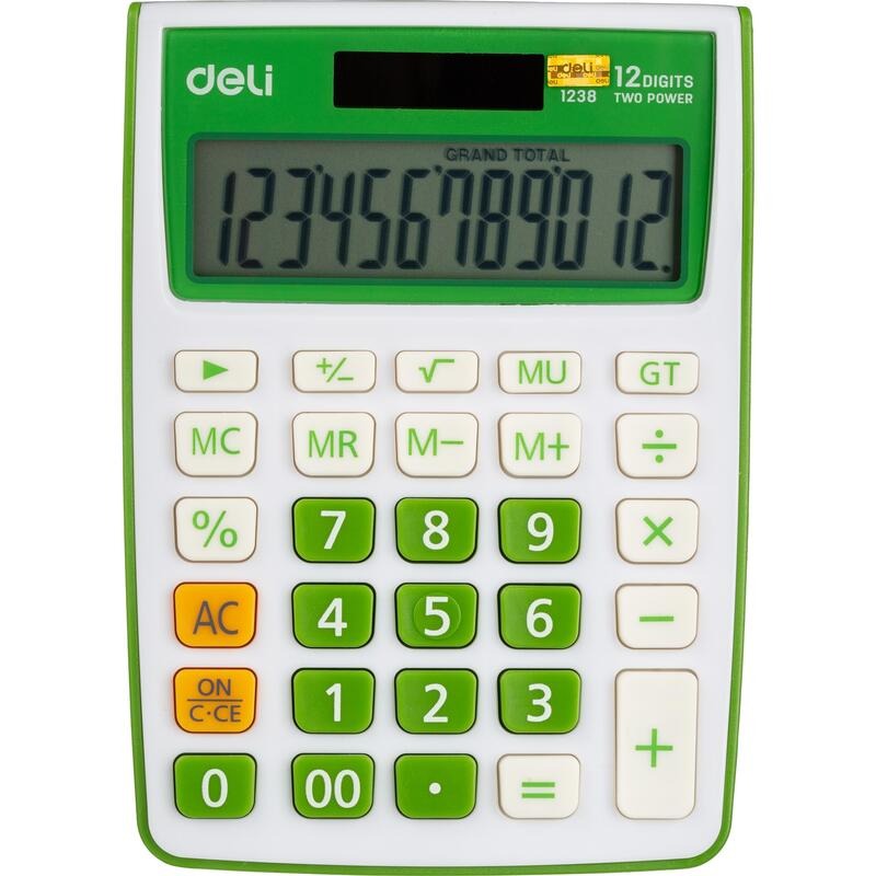

Калькулятор DELI E1238/GRN, 12-разрядный, зеленый