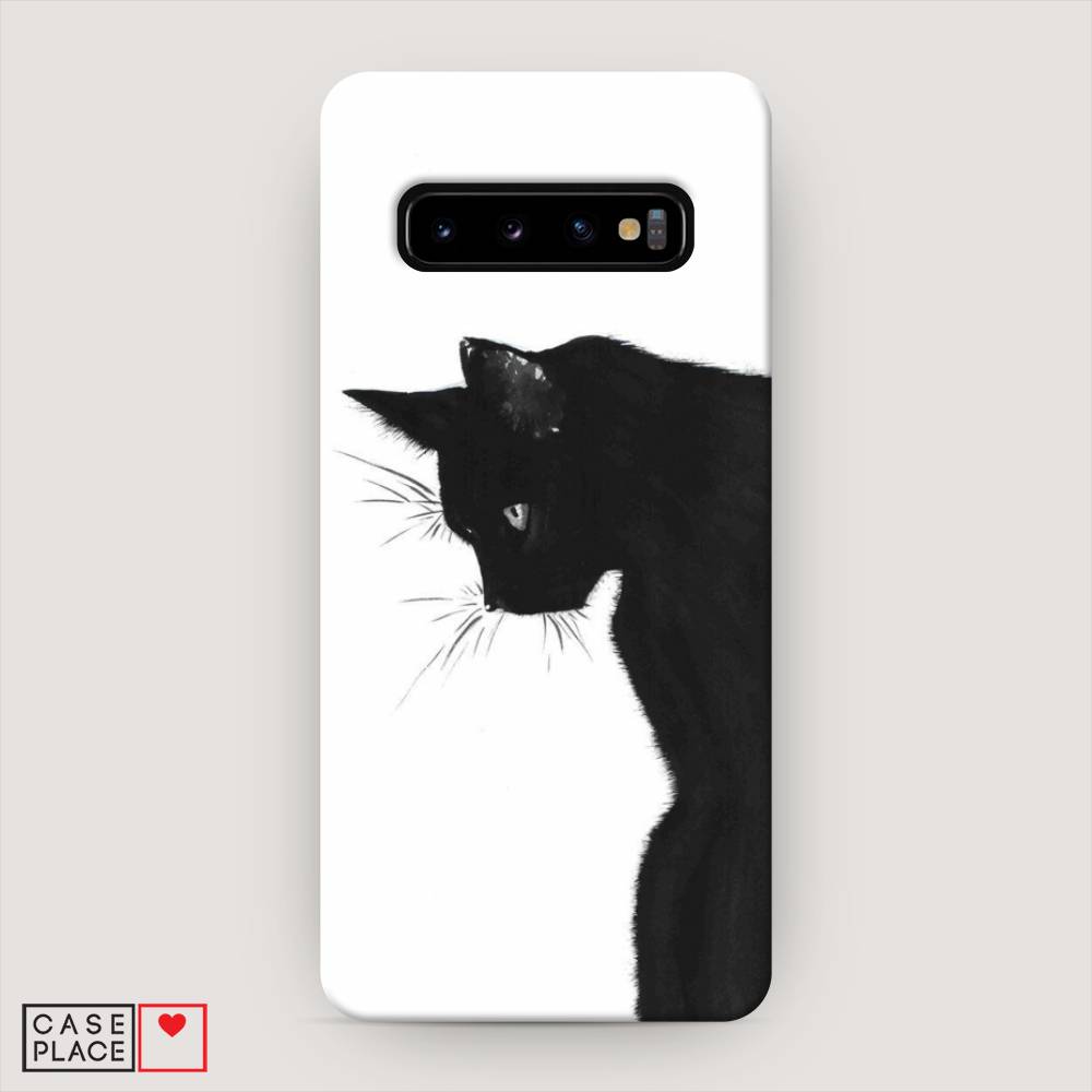 фото Пластиковый чехол "black cat" на samsung galaxy s10 awog