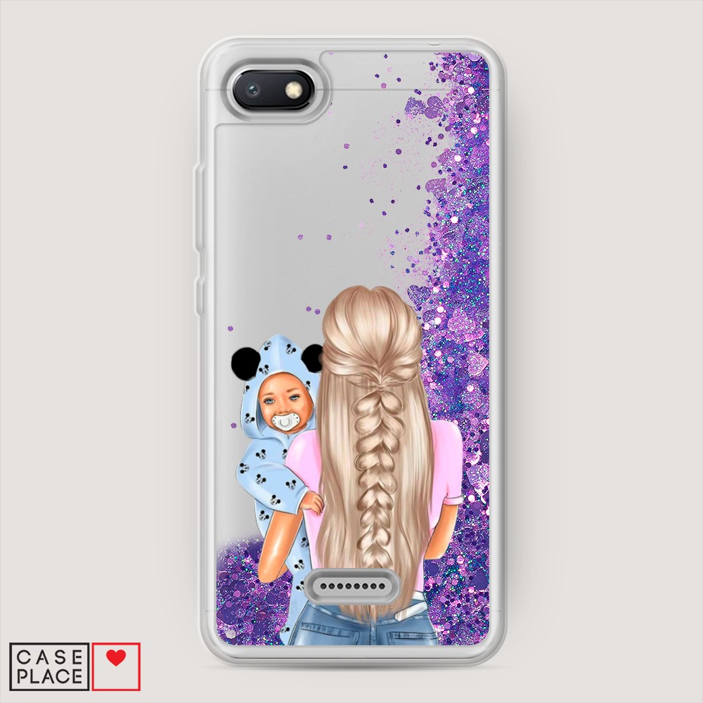 

Жидкий чехол с блестками "Молодая мама" на Xiaomi Redmi 6A, 34192-1