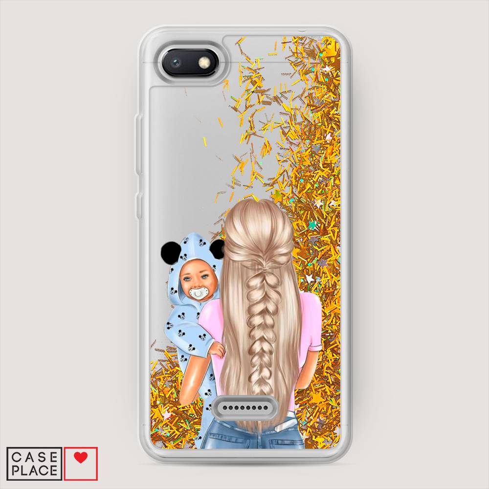 

Жидкий чехол с блестками "Молодая мама" на Xiaomi Redmi 6A, 34190-1