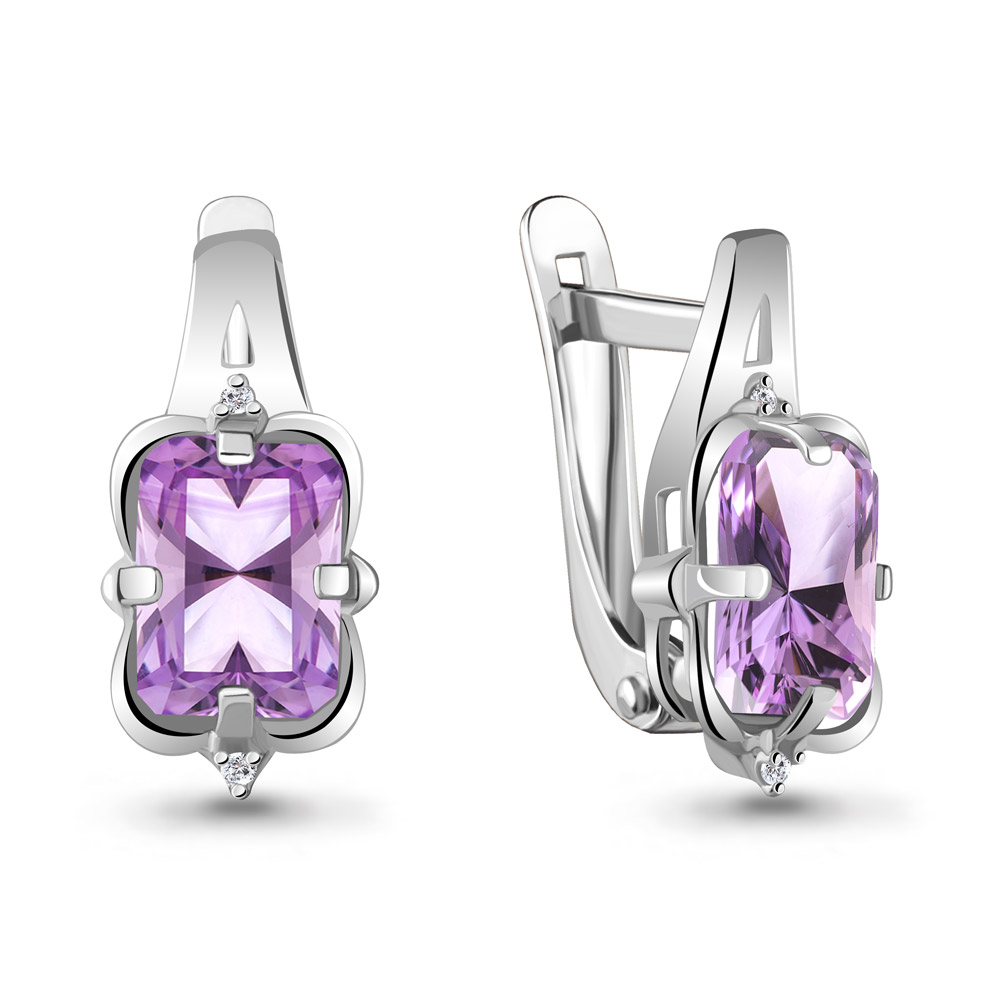 

Серьги из серебра с аметистом Aquamarine 4468104_925_р, 4468104_925_р