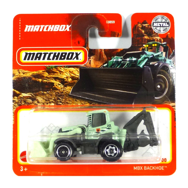 Машинка Mattel Matchbox MBX Backhoe, HFT01 C0859 029 из 100 original mattel matchbox car muscle 70th years kids toys for boys 1 64 diecast vehicle plymouth cuda ford mustang coupe gt gift