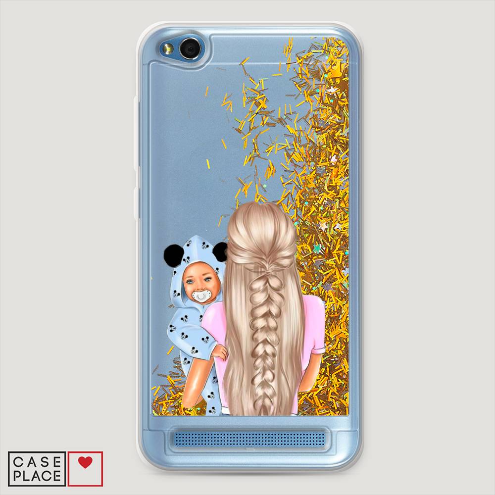 

Жидкий чехол с блестками "Молодая мама" на Xiaomi Redmi 5A, 32890-1