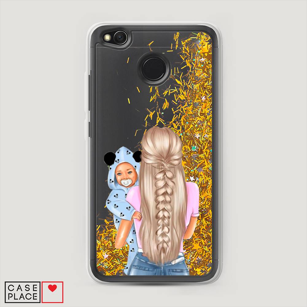 

Жидкий чехол с блестками "Молодая мама" на Xiaomi Redmi 4X, 31490-1
