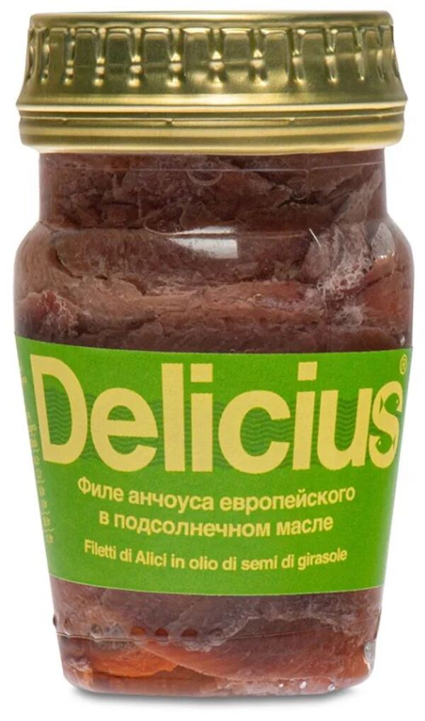 

Филе анчоуса "Delicius" европейского в подсолнечном масле, 78 г