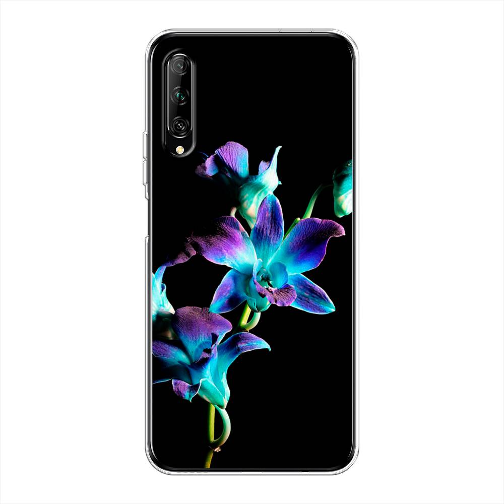 фото Чехол awog "синий цветок на черном" для huawei y9s