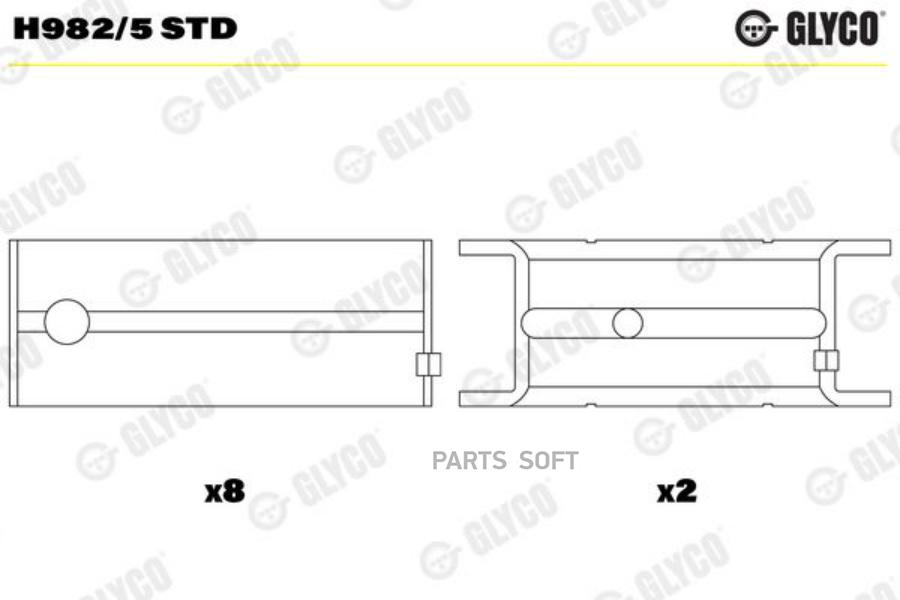 

вкладыши коренные GLYCO H9825STD