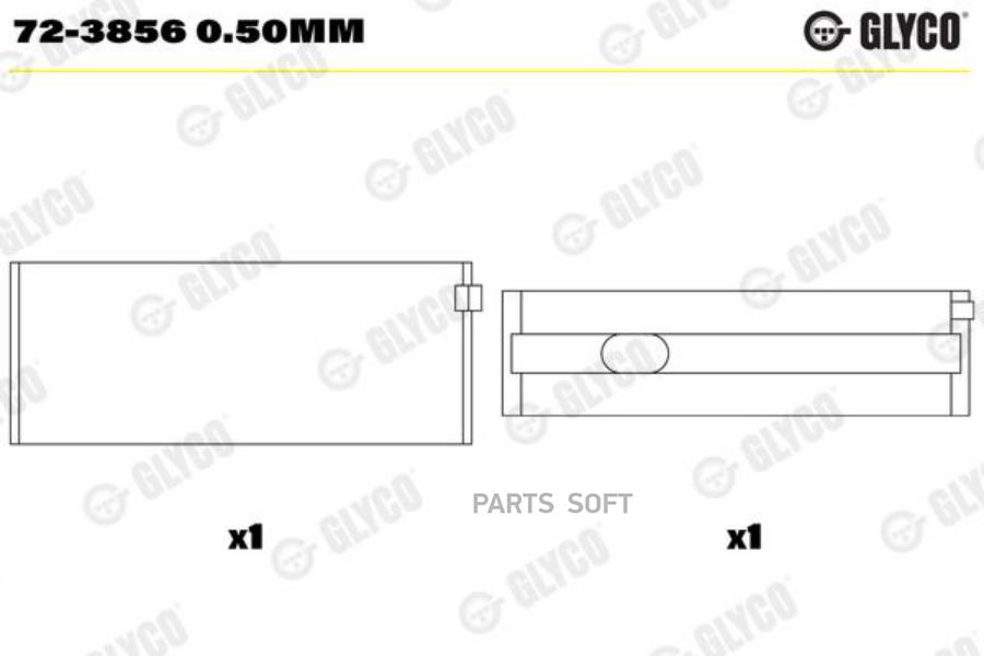 

Коренной вкладыш (комплект) GLYCO 723856050mm