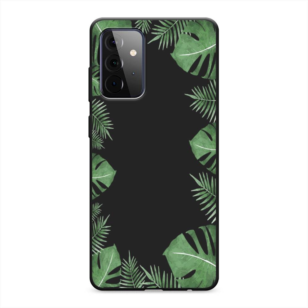 фото Матовый силиконовый чехол "листья папоротника рамка" на samsung galaxy a72 awog