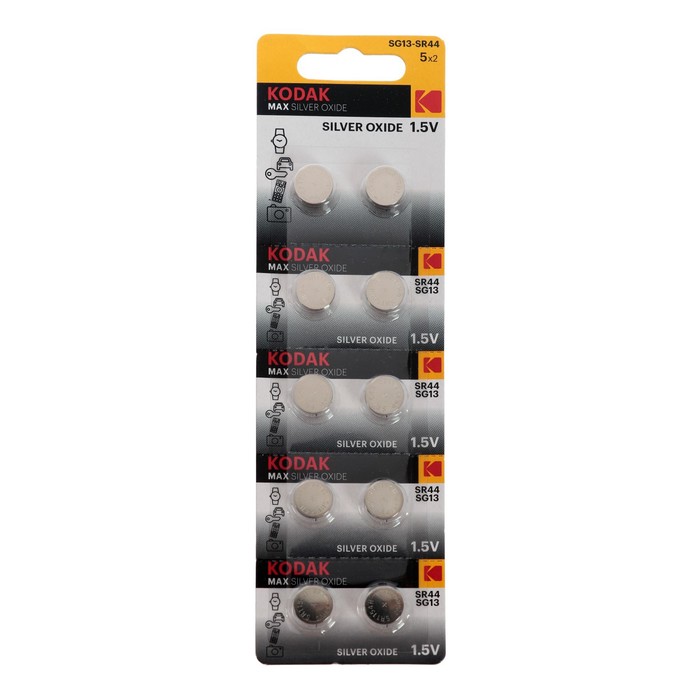 

Батарейка алкалиновая Kodak MAX Silver Oxid Button Cell, SG13 (357, SR1154, SR44), 10 шт.