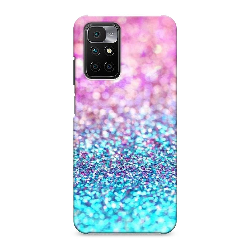 

Пластиковый чехол "Розово-голубые глиттеры рисунок" на Xiaomi Redmi 10