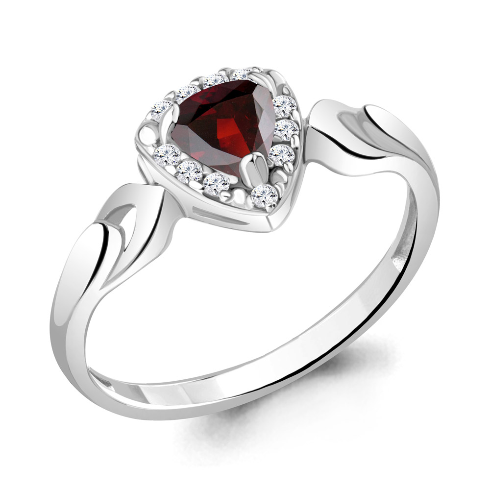 

Кольцо из серебра с гранатом р. 18 Aquamarine 6942503А_925_р, 6942503А_925_р