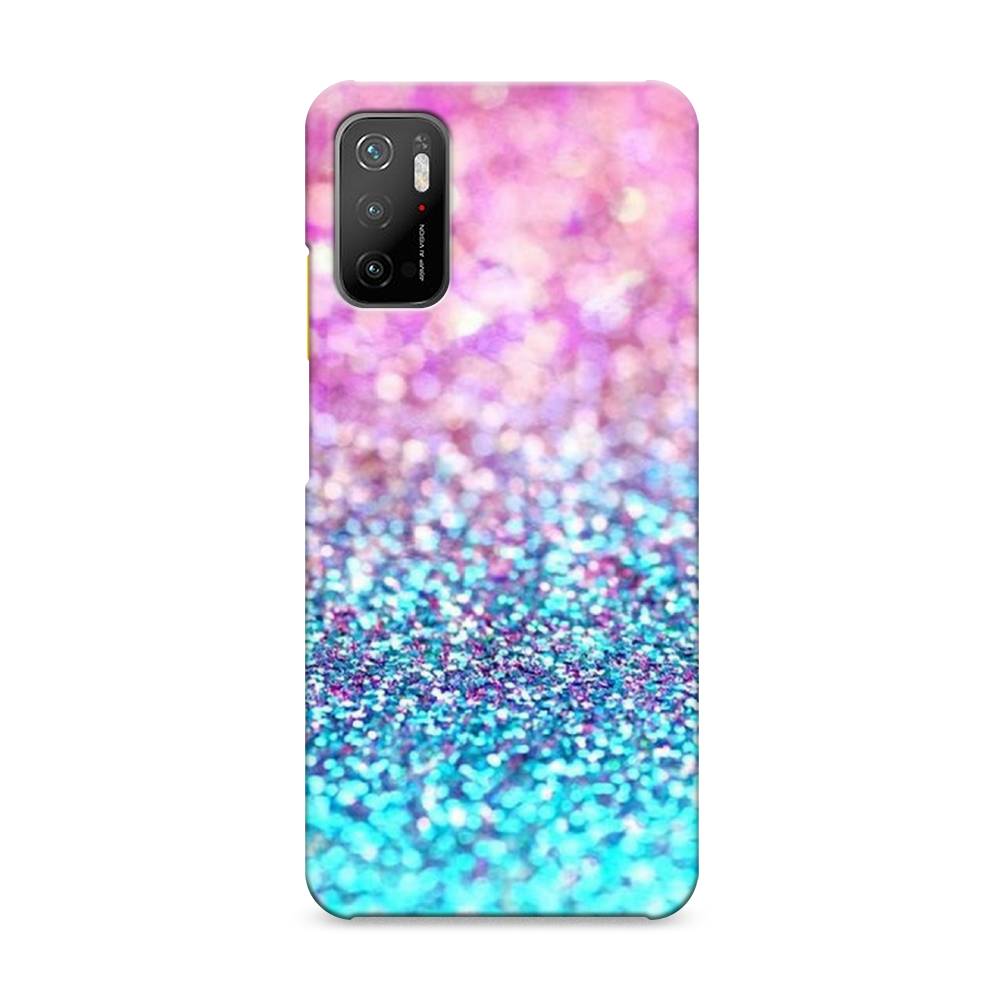 

Пластиковый чехол "Розово-голубые глиттеры рисунок" на Xiaomi Poco M3 Pro