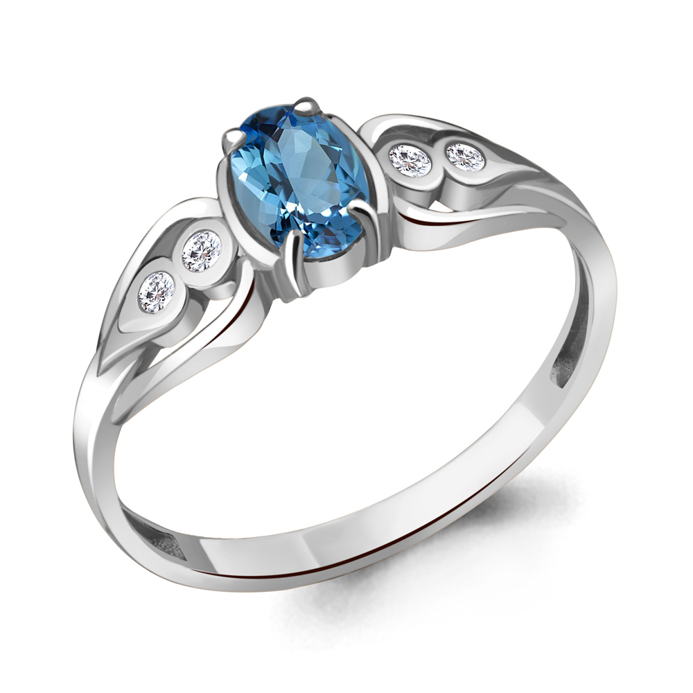 

Кольцо из серебра с топазом р. 17,5 Aquamarine 6942305А_925_р, 6942305А_925_р