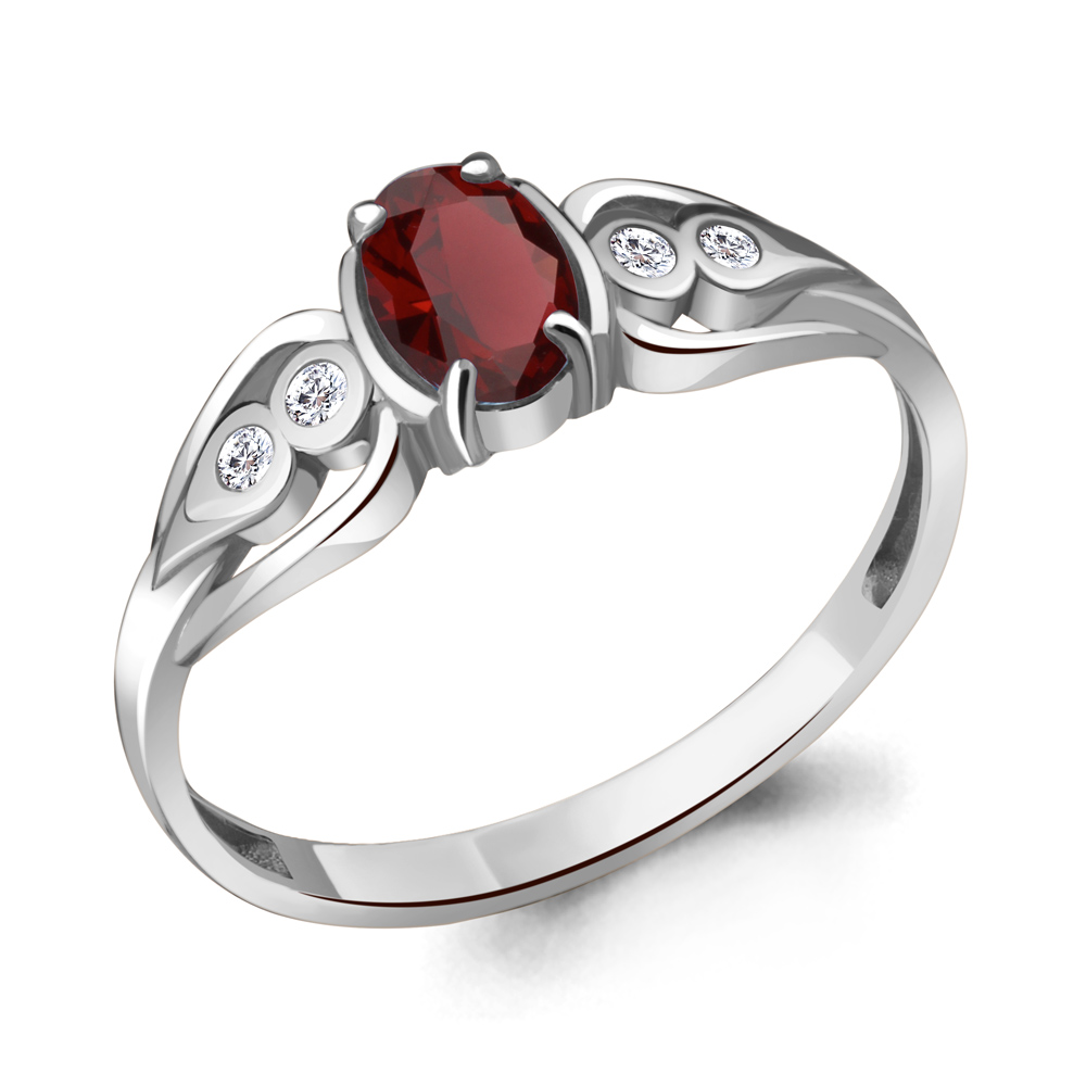

Кольцо из серебра с гранатом р.  Aquamarine 6942303А_925_р, 6942303А_925_р