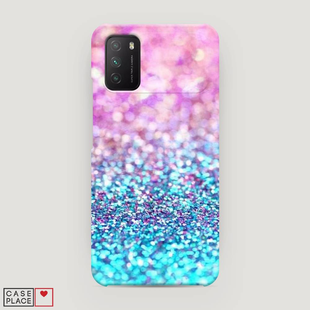 

Пластиковый чехол "Розово-голубые глиттеры рисунок" на Xiaomi Poco M3