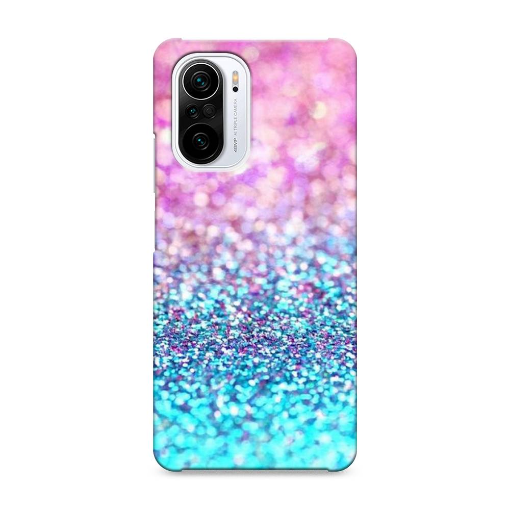 

Пластиковый чехол "Розово-голубые глиттеры рисунок" на Xiaomi Poco F3