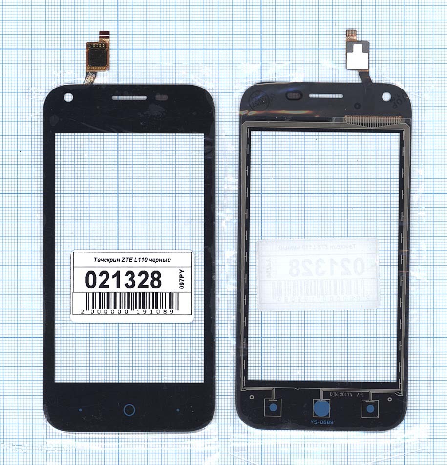 

Сенсорное стекло (тачскрин) для ZTE L110 черное, Черный, для ZTE L110