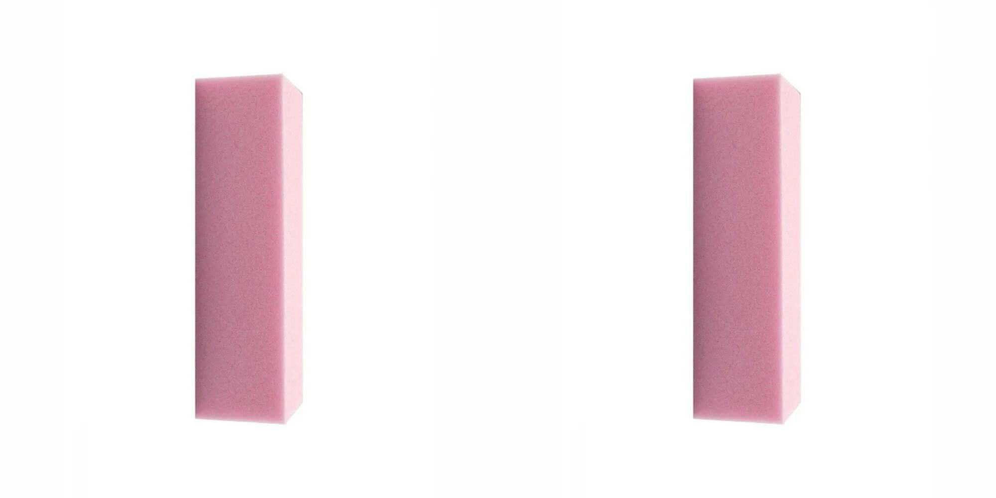 Бафик Lei четырехсторонний, шлифовочный, розовый, 2 шт. пакет подарочный с окном 20 х 15 х 10 см розовый