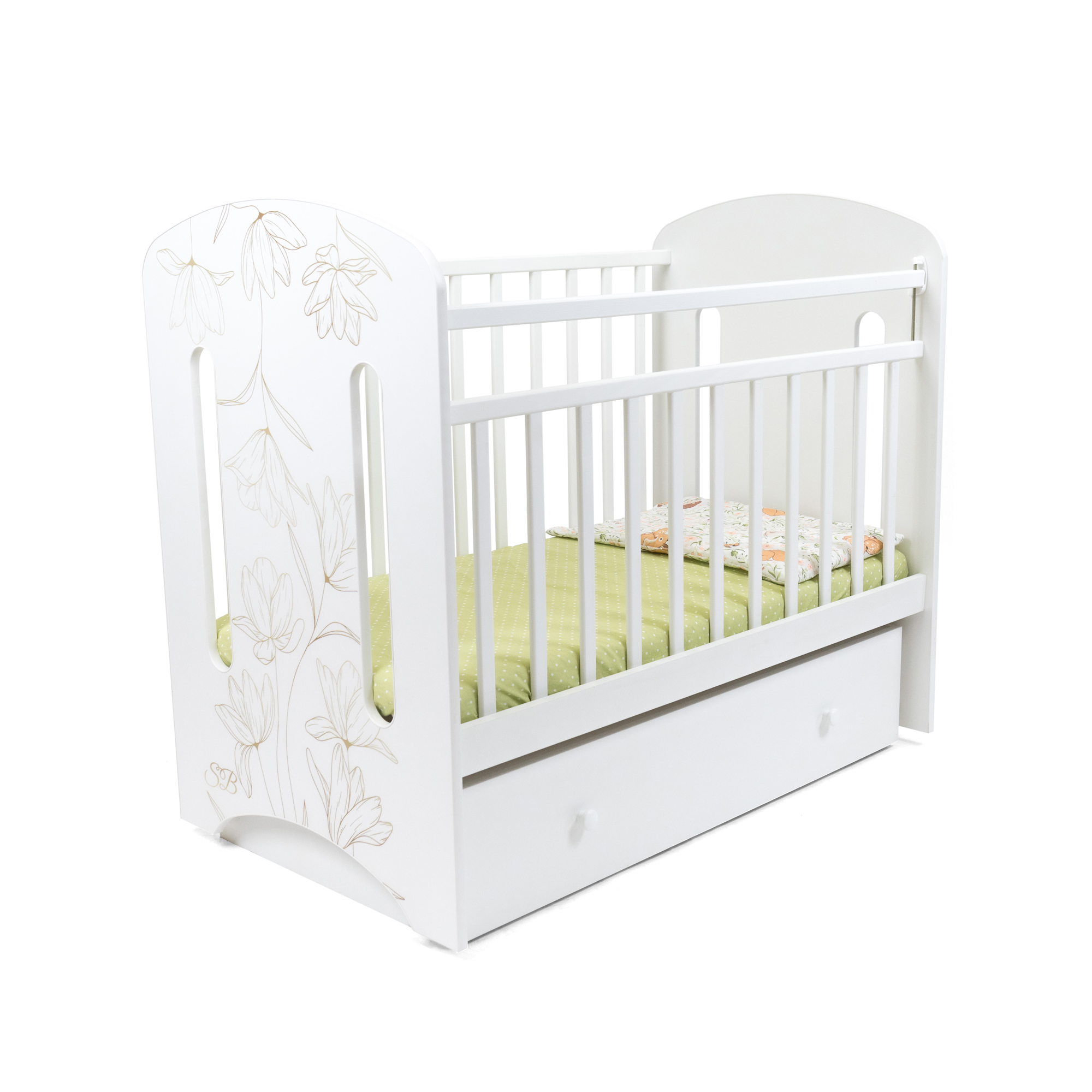 Кровать детская Sweet Baby Sofia маятник с ящиком Bianco, белая, 426684 колготки детские нарядные conte elegant sofia 140 146 natural