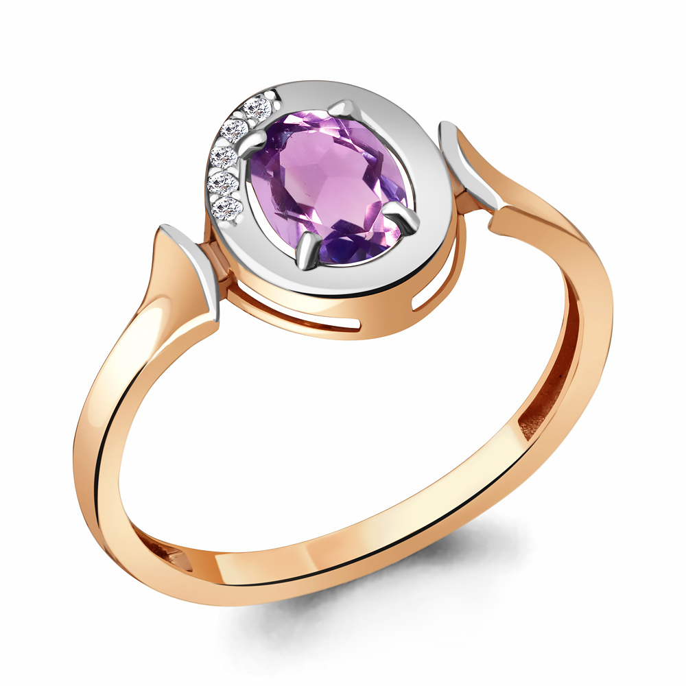 

Кольцо из серебра с аметистом р. 17 Aquamarine 6942104А_925_з, 6942104А_925_з
