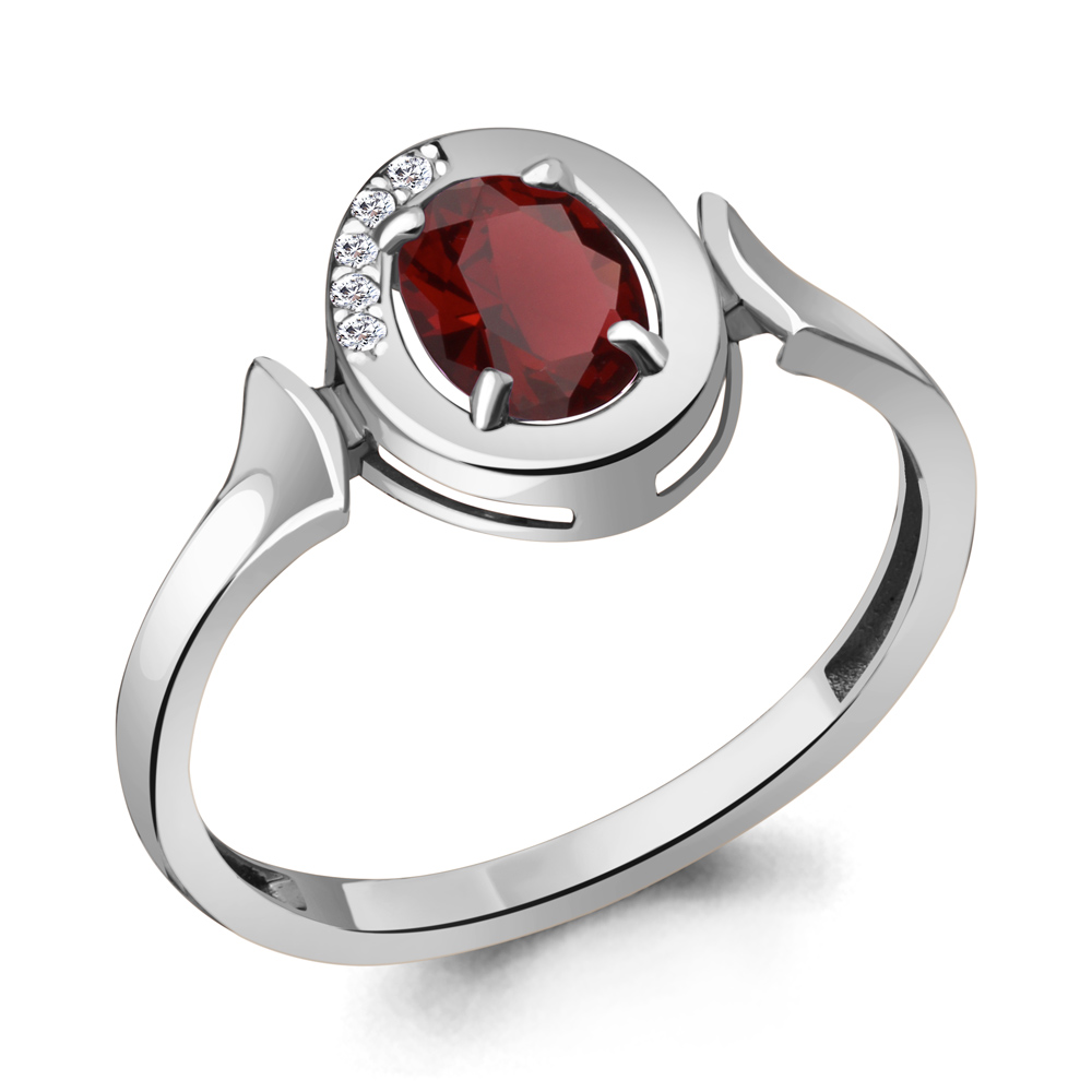 

Кольцо из серебра с гранатом р. , Aquamarine 6942103А_925_р, 6942103А_925_р