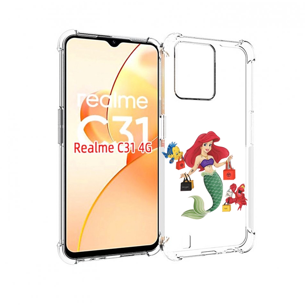 

Чехол MyPads модная-русалка женский для OPPO Realme C31, Прозрачный, Tocco