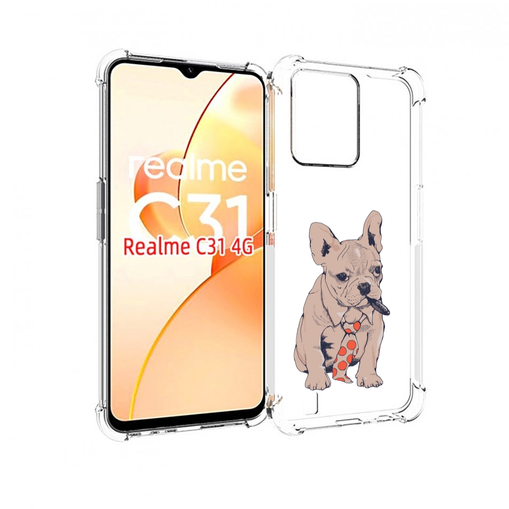 

Чехол MyPads бульдог с сигарой для OPPO Realme C31, Прозрачный, Tocco