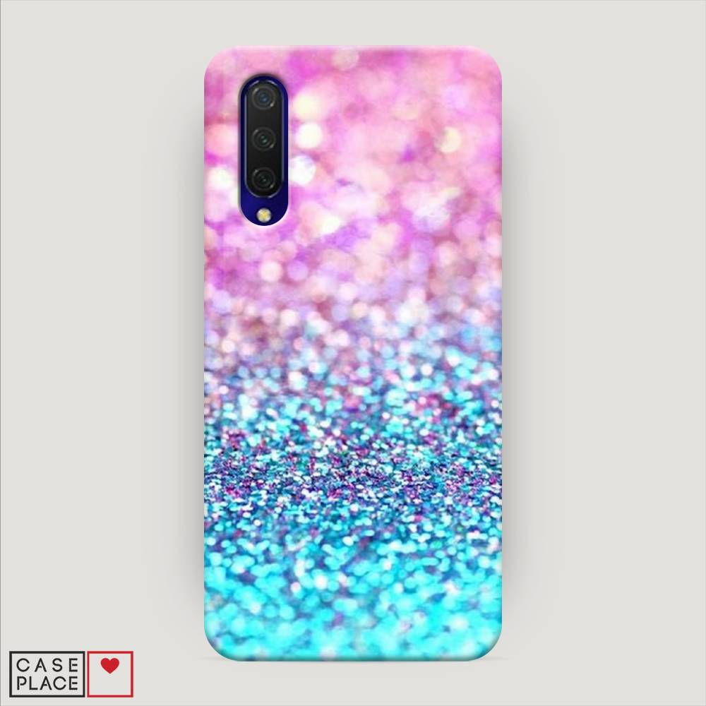 

Пластиковый чехол "Розово-голубые глиттеры рисунок" на Xiaomi Mi A3 Lite