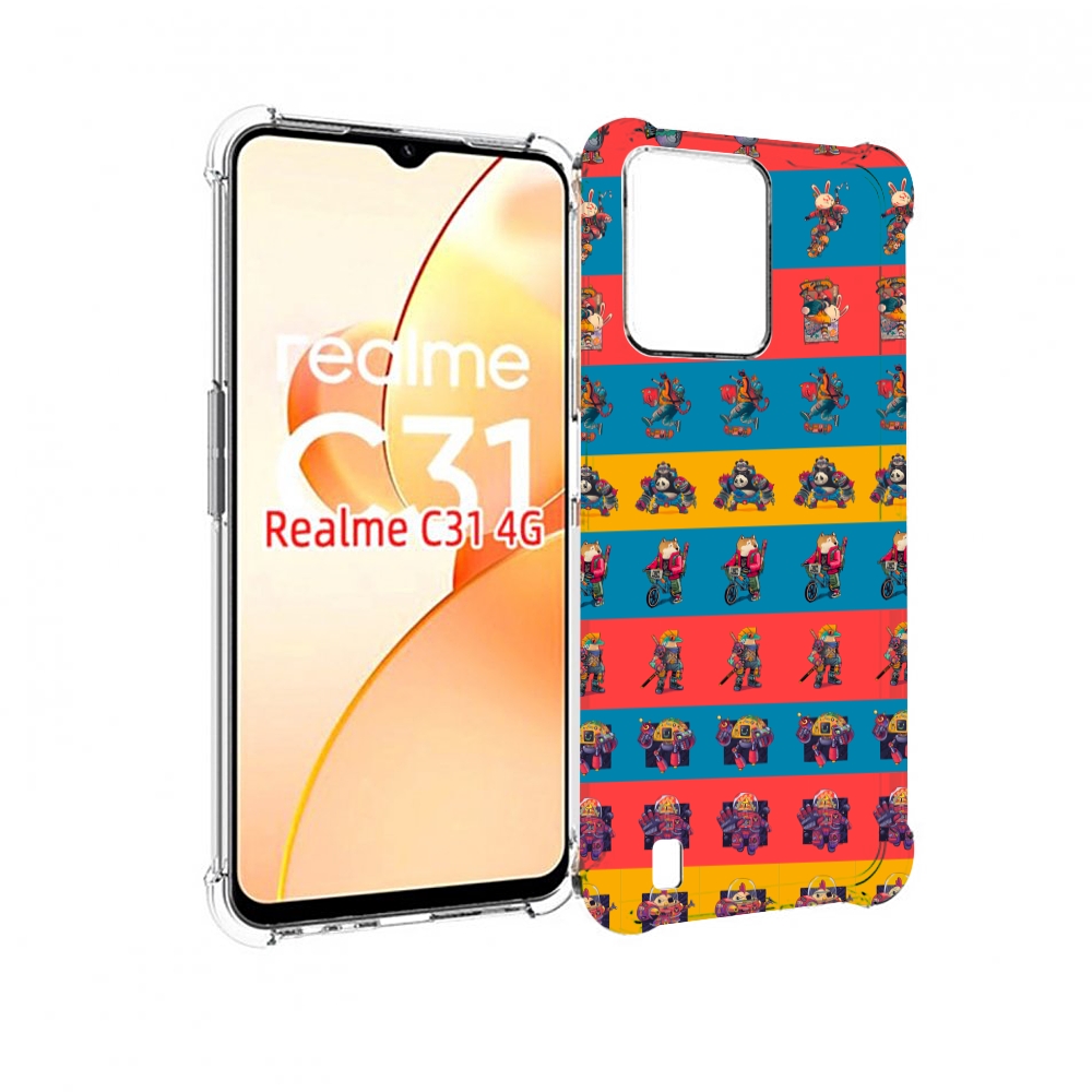 

Чехол MyPads много стикеров для OPPO Realme C31, Прозрачный, Tocco