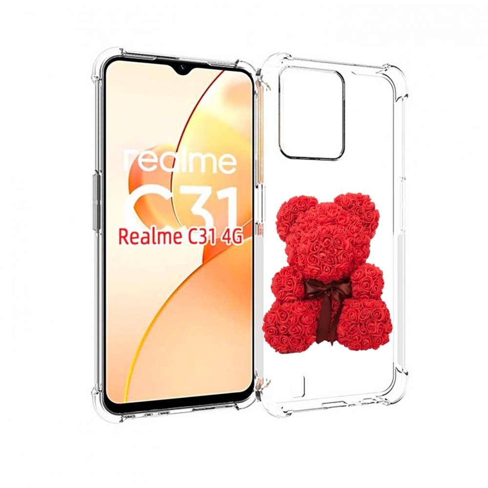 

Чехол MyPads мишка-из-розочек для OPPO Realme C31, Прозрачный, Tocco