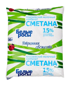 

Сметана Белые росы 15% 500 г
