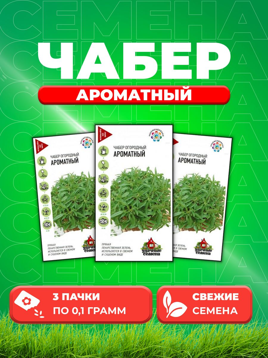 

Семена Чабер огородный Ароматный 0,1 г. Удачные семена3уп