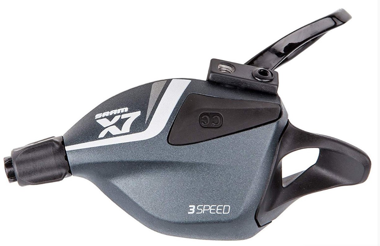 

Рукоятка переключения передач, левая, X7, триггер, 3 ск., SRAM, Серый;черный