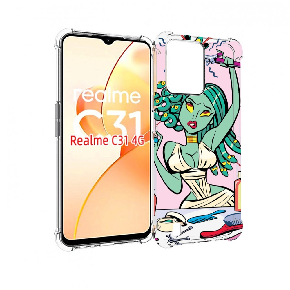 

Чехол MyPads медуза расчесывается женский для OPPO Realme C31, Прозрачный, Tocco